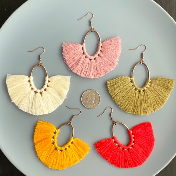 NEW "Amoret" Tassel Earrings (Red) - Picture 5 of 6